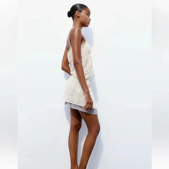 ZARA TRF DENIM MIINI SKIRT - Picture 3 of 10